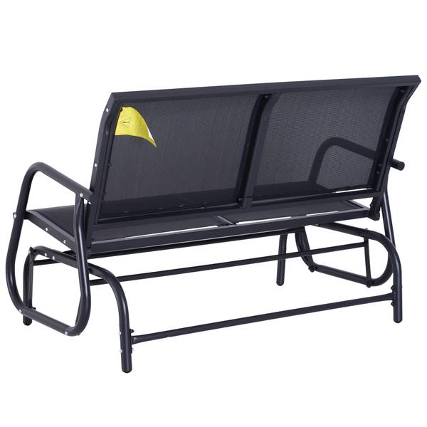 2-Sitzer Gartenbank BB3522 Schwarz - Metall - 56 x 18 x 118 cm