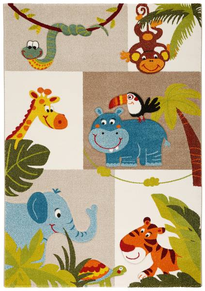 Kinderteppich JUNGLE Holzwerkstoff - 120 x 1 x 170 cm