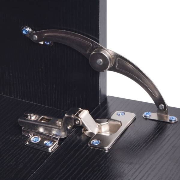 Badezimmerset 8er Set AW906 Schwarz - Holzwerkstoff - 45 x 45 x 180 cm