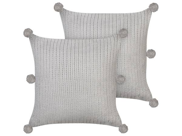 Dekokissen OCOTEA 2-tlg Grau - Naturfaser - 45 x 15 x 45 cm