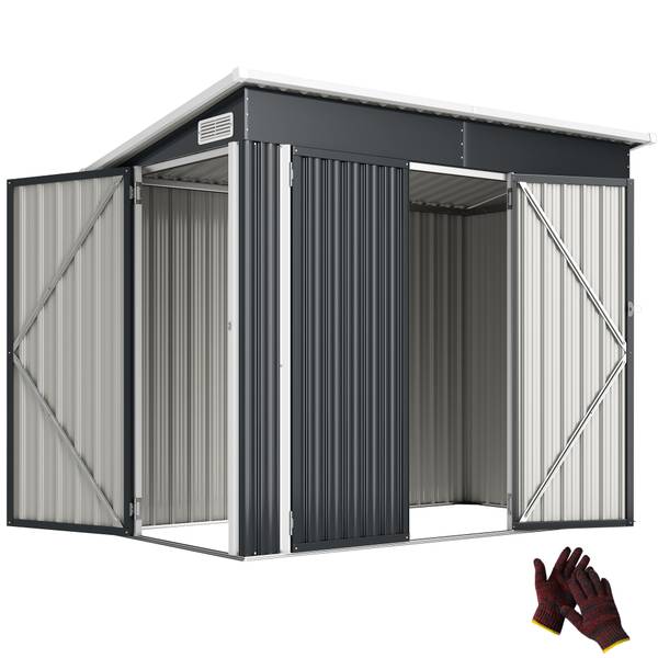 Gerätehaus 582V00CG Grau - Metall - 234 x 185 x 132 cm