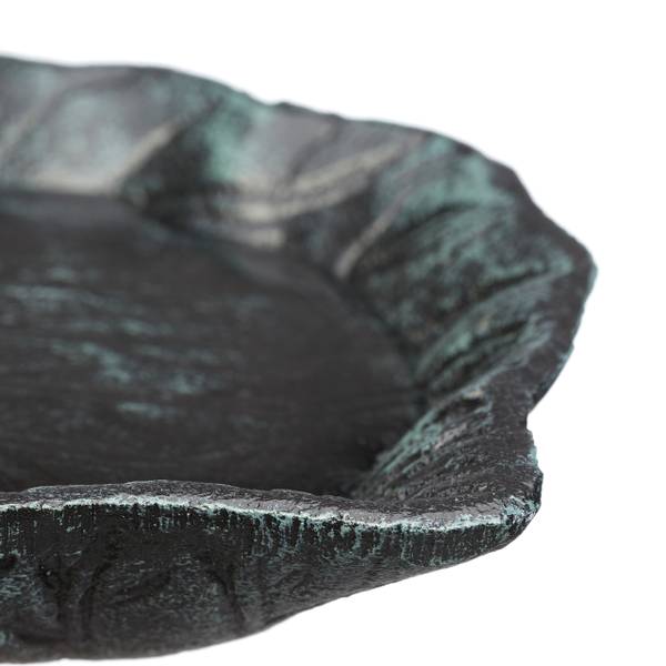 Bain d'oiseaux en fonte de fer Noir - Vert - Fonte - 14 x 101 x 19 cm