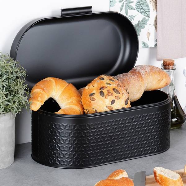 Brotkasten 259626 Schwarz - Metall - 20 x 15 x 34 cm