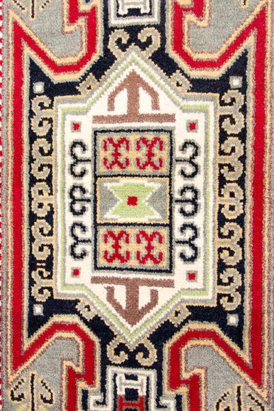 Orientteppich Oriental Grün - Wolle - 96 x 1 x 152 cm