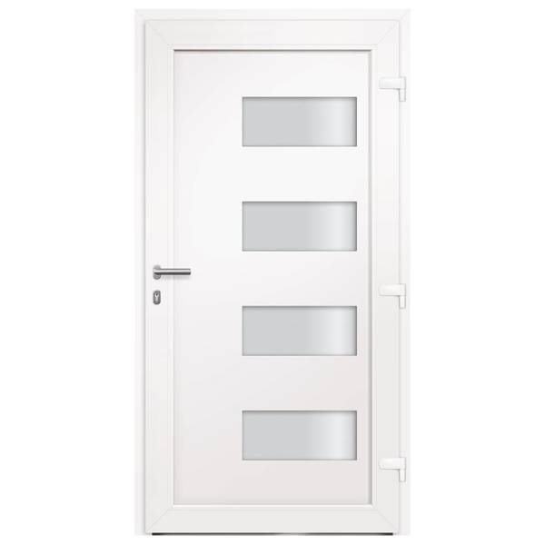 Porte d'entrée 3003744-2 Gris - Aluminium - PVC - 110 x 210 x 1 cm