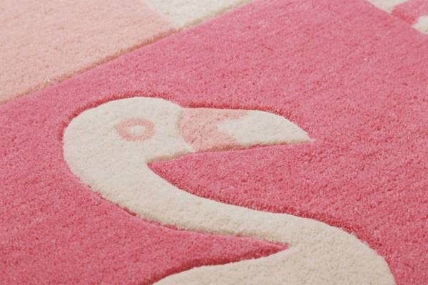 Kinderteppich Fruity Flamingo Pink - Polyester - 130 x 2 x 190 cm