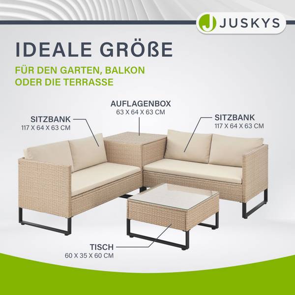 Loungegruppe Santorini 4-teilig Beige