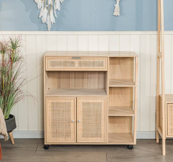 Servierwagen OULU Braun - Massivholz - 78 x 79 x 28 cm