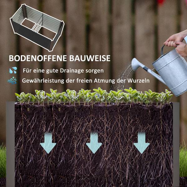 Hochbeet 2er Set 84H-197V00CG Dunkelgrau