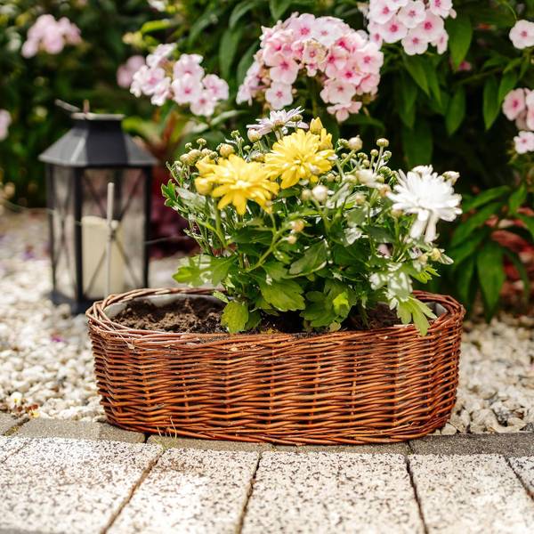 Blumentopf 35B Braun - Naturfaser - 11 x 11 x 35 cm