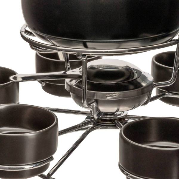 Fondue-Service PARIS Schwarz - Keramik - 34 x 24 x 34 cm