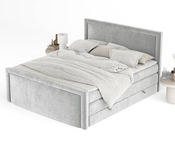Boxspringbett Lavenda Hellgrau - Liegefläche Breite: 160 cm