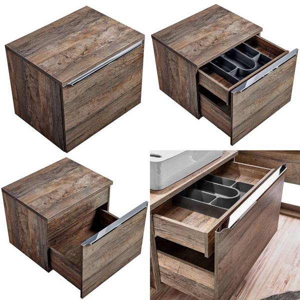 Badmöbel-Set PUEBLA-56-171 11er-Set Braun - Holzwerkstoff - 140 x 200 x 46 cm