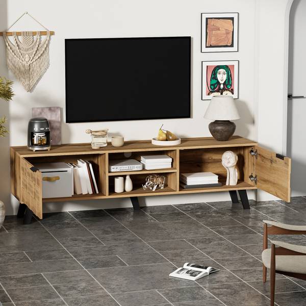 TV-Lowboard Clara Braun - Stahl - 160 x 45 x 36 cm