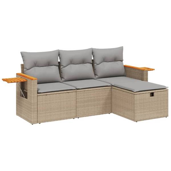 Loungeset 3036577-3 set van 4 beige - grijs - lichtgrijs
