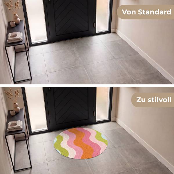 SCHMUTZFANGMATTE Bunte Wellen 90 x 90 cm