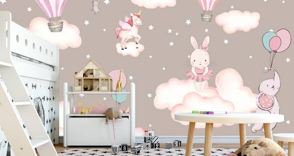 Vlies-Fotobehang DIEREN Wolken Sterren 368 x 254 x 254 cm