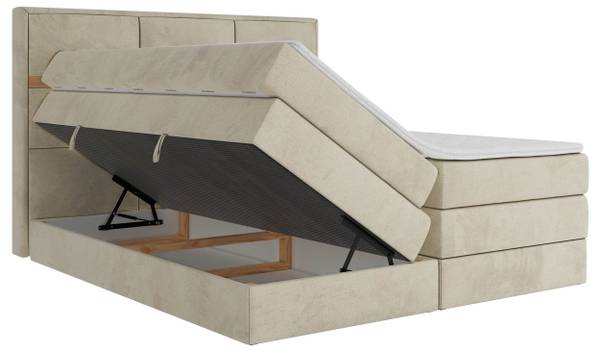 Boxspringbett ORVO KING Beige - Creme - Breite: 160 cm - H4