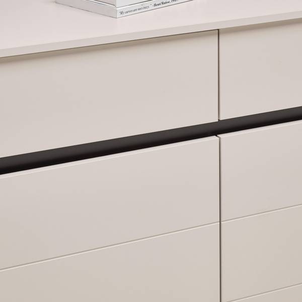 Kommode ARRAN Beige - Schwarz - Holzwerkstoff - 106 x 90 x 40 cm
