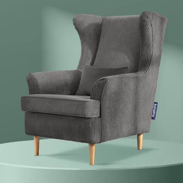 Ohrensessel STRALIS Silber / Grau - Silbergrau