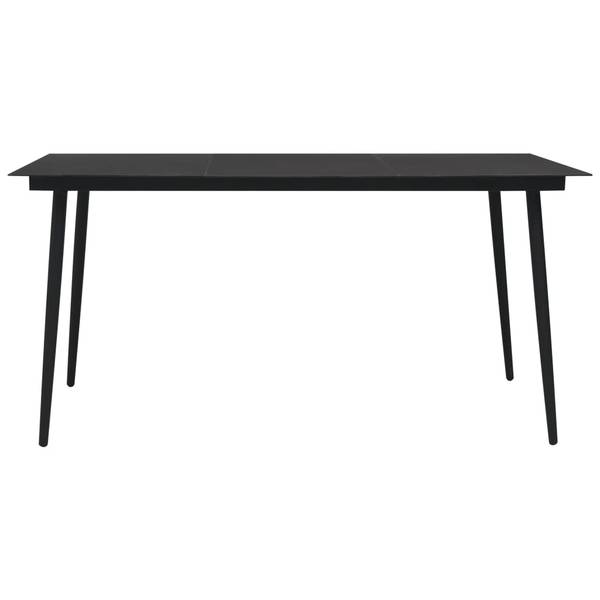 Garten-Essgruppe 3012986-4 (7-teilig) Schwarz - Polyethylen - 80 x 74 x 150 cm