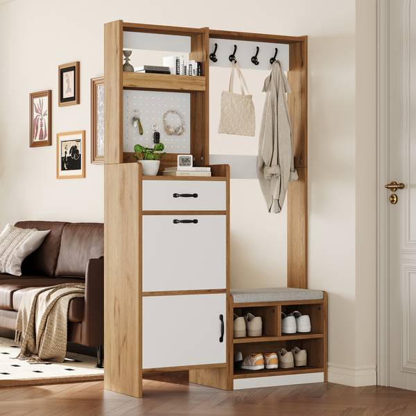Garderobenset BAZoom457 Ⅳ Braun - Holzwerkstoff - 180 x 109 cm