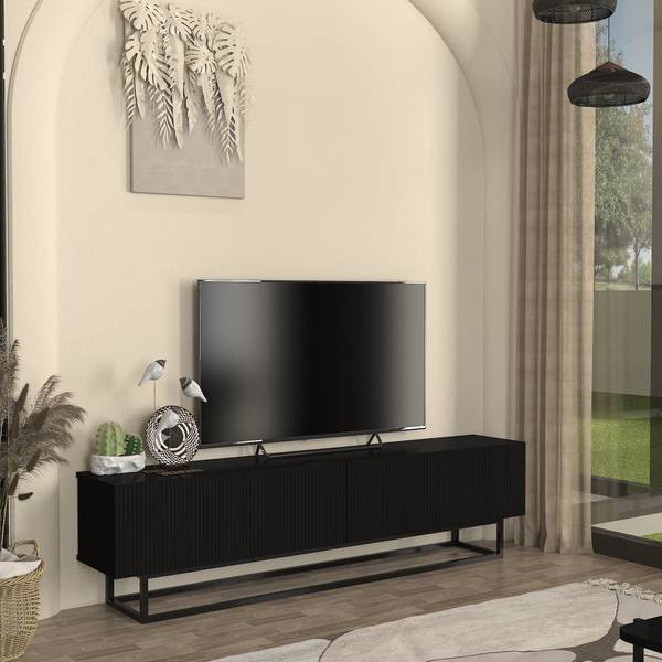 TV-Lowboard Verpsboga II Schwarz - Breite: 180 cm