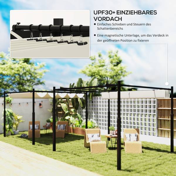 Pergola 84C-570V01CW Blanc - Textile - 298 x 230 x 298 cm