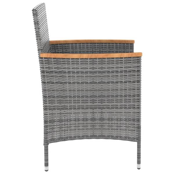 Garten-Essstühle 4er Set D1068 Grau - Rattan - 60 x 88 x 61 cm