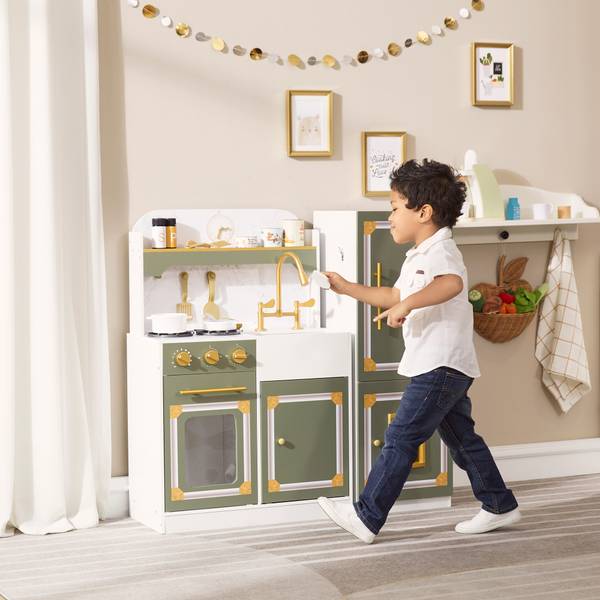Versailles Deluxe Classic Play Kitchen Vert - Bois manufacturé - 30 x 92 x 93 cm