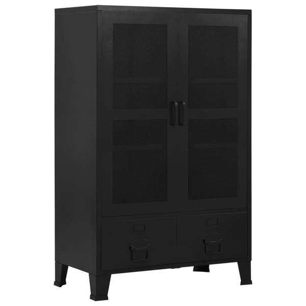 Armoire de bureau 145355 Noir - Acier - 75 x 120 x 75 cm