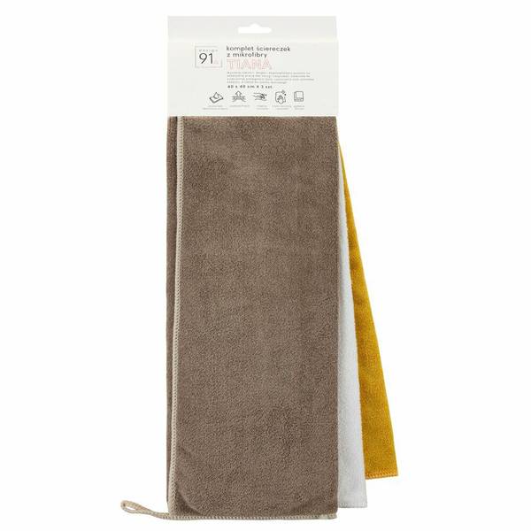 Geschirrtuch TIANA/01 3er Set Braun - Textil - 40 x 40 x 40 cm