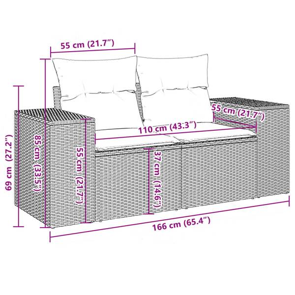 Garten-Lounge-Set 3034546-1 10-teilig Grau