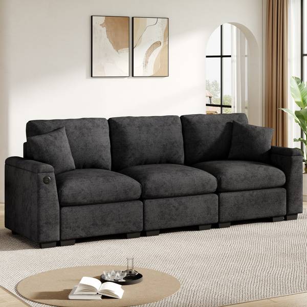 3-Sitzer Sofa ChenilKiss Grau