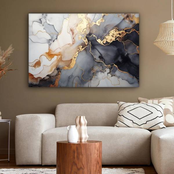 CANVAS SCHILDERIJ Marmer 140 x 90 cm