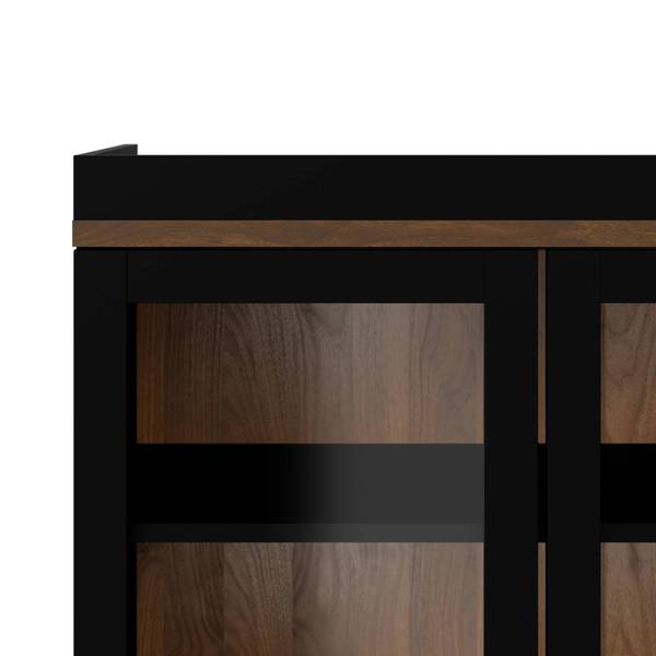 Vitrine Axinte Schwarz - Holzwerkstoff - 36 x 200 x 89 cm