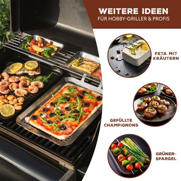 Grillplatte 14026 Silber - Metall - 43 x 5 x 25 cm