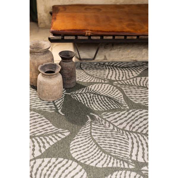 Recycelter Outdoor-Teppich Flora Grün - Textil - 200 x 1 x 290 cm