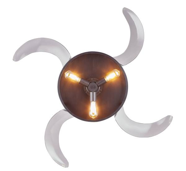 Deckenventilator Classic Schwarz - Metall - 121 x 40 x 121 cm