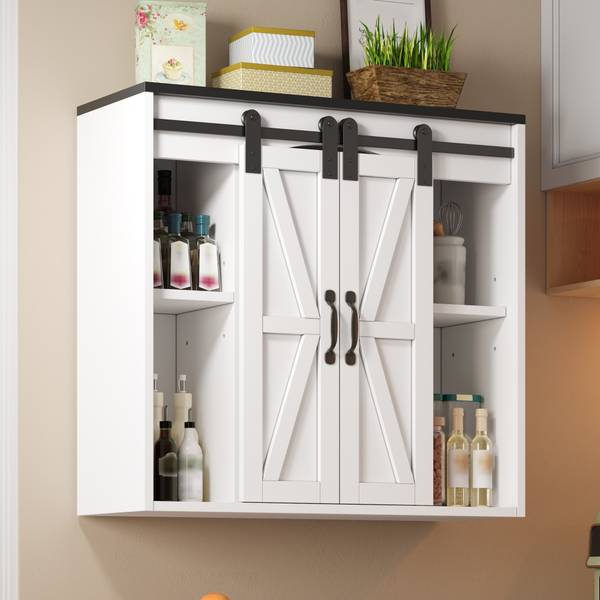 Keukenwandkast OUMUD Ⅰ wit - plaatmateriaal op houtbasis - 31 x 76 x 80 cm