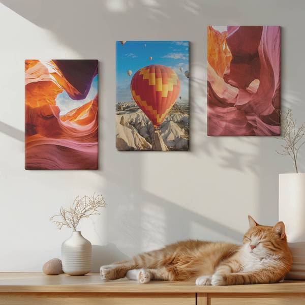 Leinwandbilder Wüste Ballons 3er Set 20 x 30 cm - Anzahl Teile im Set: 3