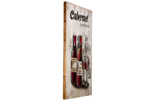 Holzbild Lebensstil & Mode Sin Beige - Rot - Metall - Holz teilmassiv - 60 x 90 x 5 cm
