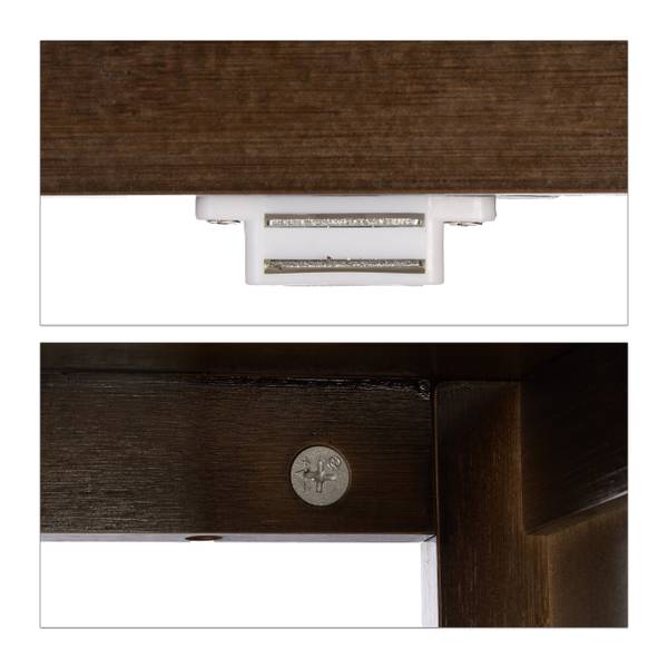 Badezimmerschrank dunkelbraun LAMELL Braun - Silber - Holzverbundwerkstoff - 26 x 92 x 50 cm