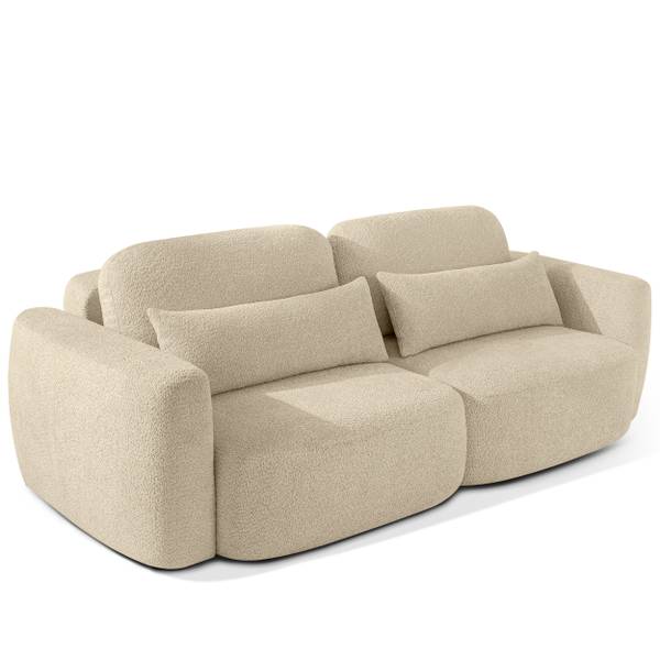 Möbelset ELOSA 2er Set Hellbeige - Bouclé