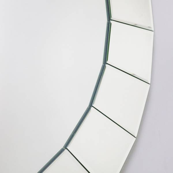 Wandspiegel Rund Silber Dekospiegel Silber - Glas - 2 x 80 x 80 cm