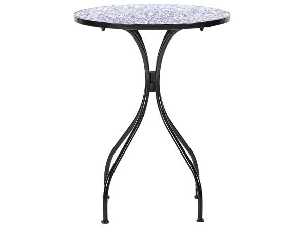 Set de bistrot CAMPRENA Noir - Bleu - Blanc - Métal - 60 x 75 x 60 cm