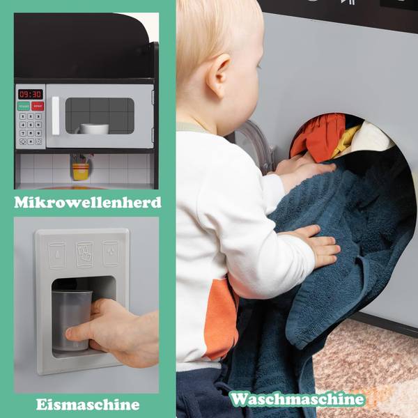 Kinderküche FB32457NZDE Grau - Massivholz - 30 x 90 x 120 cm