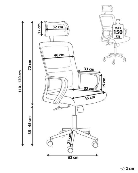 Bürostuhl MONARCH Rot - Weiß