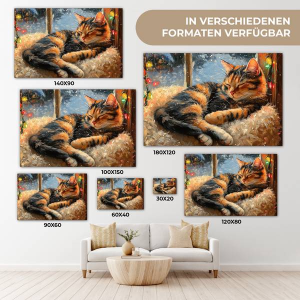 LEINWANDBILD Katze 90 x 60 cm