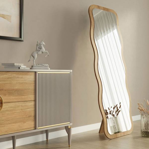 Design-Spiegel Luna Hellbraun